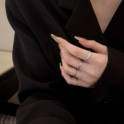 Ins Cold Wind Metal Set Ring Femininity Versatile Open Ring Ring Hand