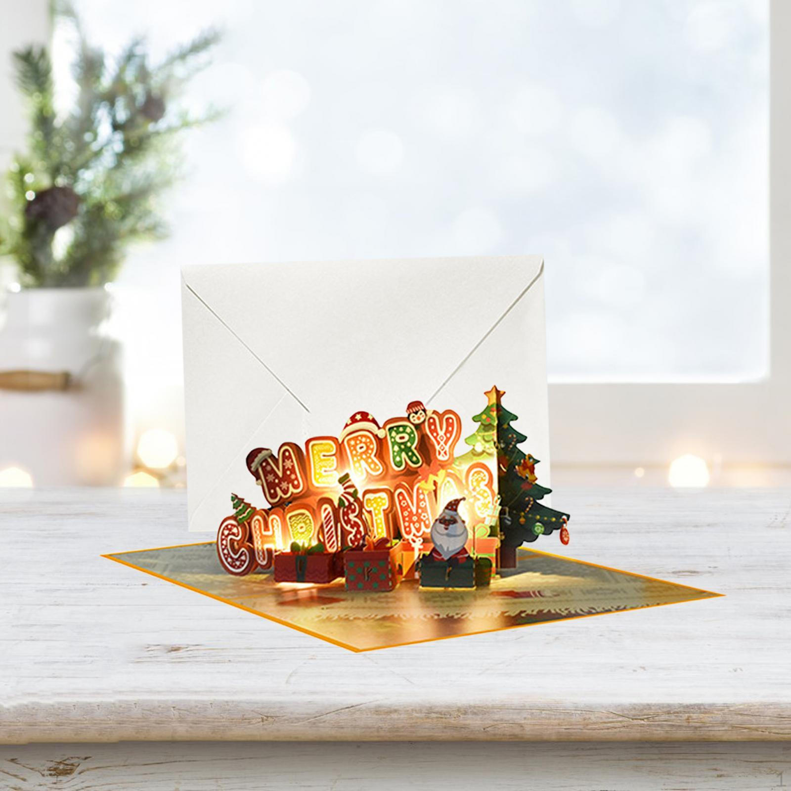 

3D Рождественская открытка Праздничные Поздравления Подарки Открытки Рождественские Всплывающие Окна для Santa Claus