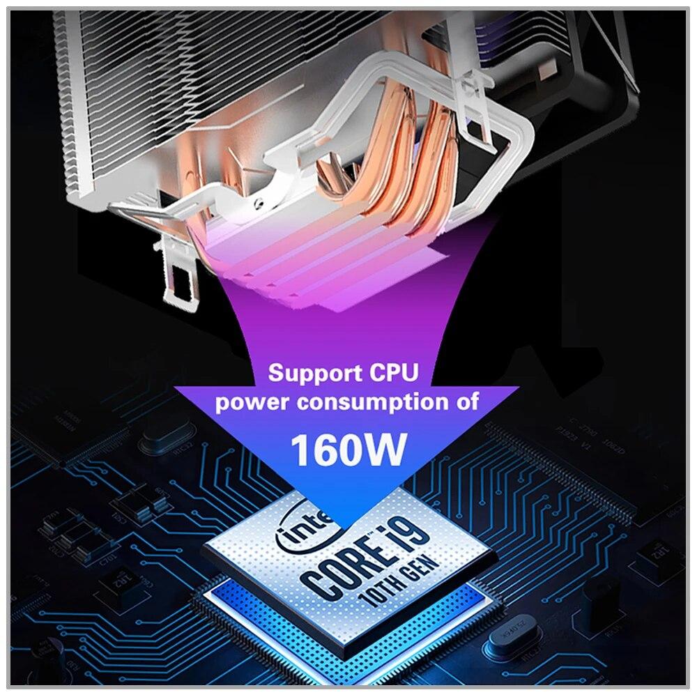 IWONGOU X99 Processor Cooler Am4 4 Heatpipes Radiator IWONGOU 4Pin PWM Cooling CPU 90mm RGB Fan for Intel Lga 2011/1366/1700/AMD