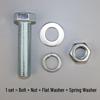 Class 4.8 Zinc Plated Carbon Steel Hex Bolt & Nut Set with Washers