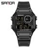 Neue SANDA Square Trend Mode elektronische Uhr wasserdicht leuchtende Sport Herrenuhr digitale Studentenuhr