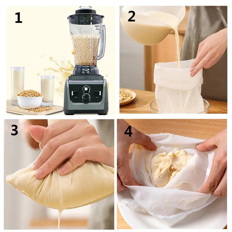 Food Grade Soy Milk Wine Nylon Filter Bag Net 100 Mesh Tea Beer Coffee Oil Reusable Filter Fabric Bags Kitchen Filter Fabric Bag
