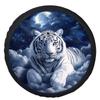 White Tiger Moonlight Tire Cover Universal Waterproof Wheel Protection Cover for SUV Truck