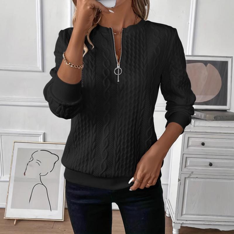 Cross-Border Hot Sale Women's Pullover Sweatshirt Four-in-One Quilted Casual Sweatshirt Zipper Sweatshirt