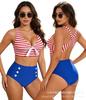 New swimsuit women bikini woven beach geometric pattern knotted bikini swimsuit