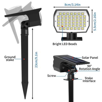 1Pc Solar Spot Lights Outdoor Garden 46LED Solar Landscape Spotlights 3 Colors Waterproof Solar Wall Light Pathway Driveway