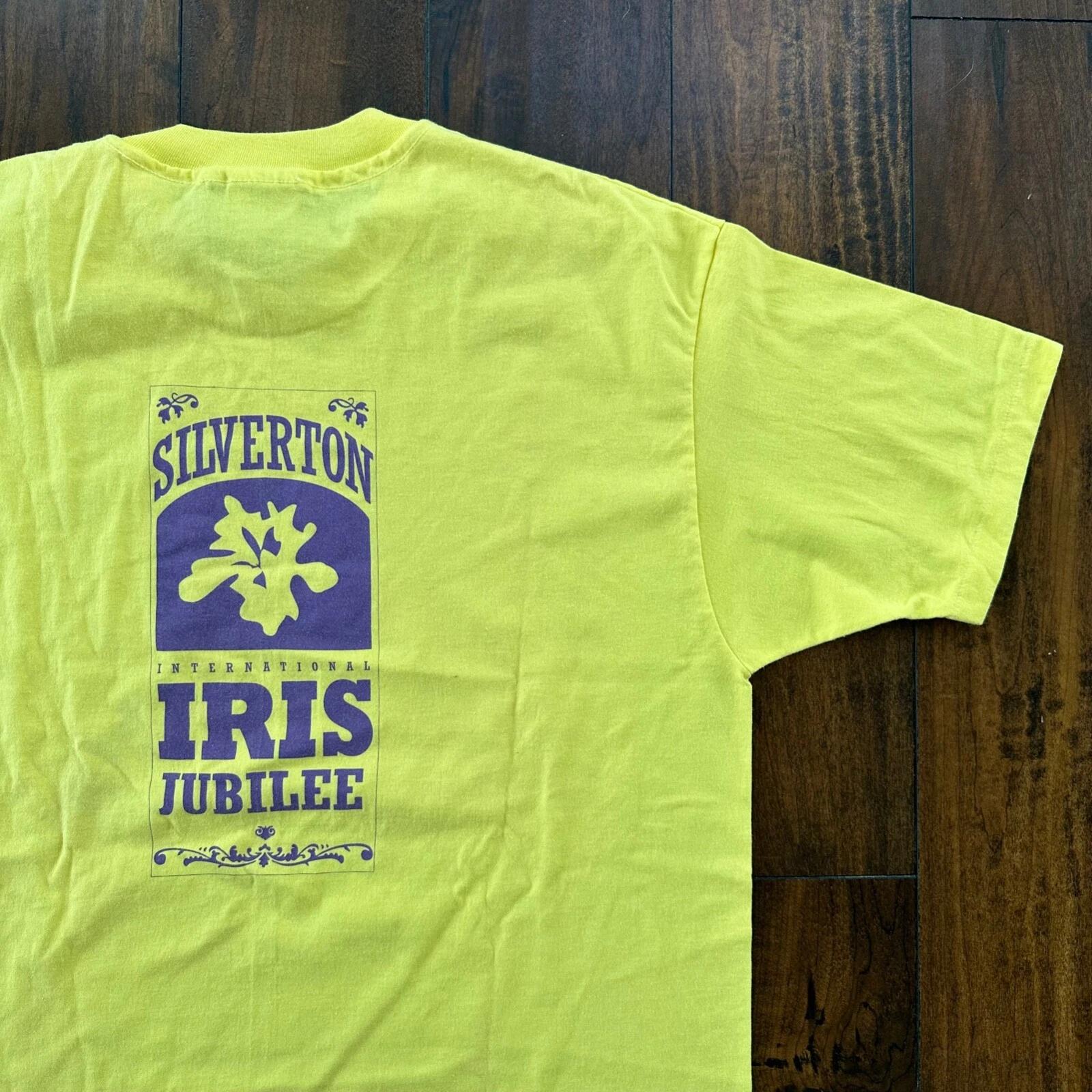 Oregon Silverton Vintage T Shirt Yellow Blank Front Jubilee Sports Hanes 80s XL