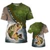 Fashion 3D Fish Print Men's T Shirt Casual O-neck Short Sleeve