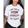 Crew Neck Breathable Polyester Top For Spring Wounisex's Casual Letter Print T-Shirt - Short Sleeve