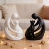 Minimalist Hugging Cat Sculpture 3D Printing Abstract Cat Figurine Living Room