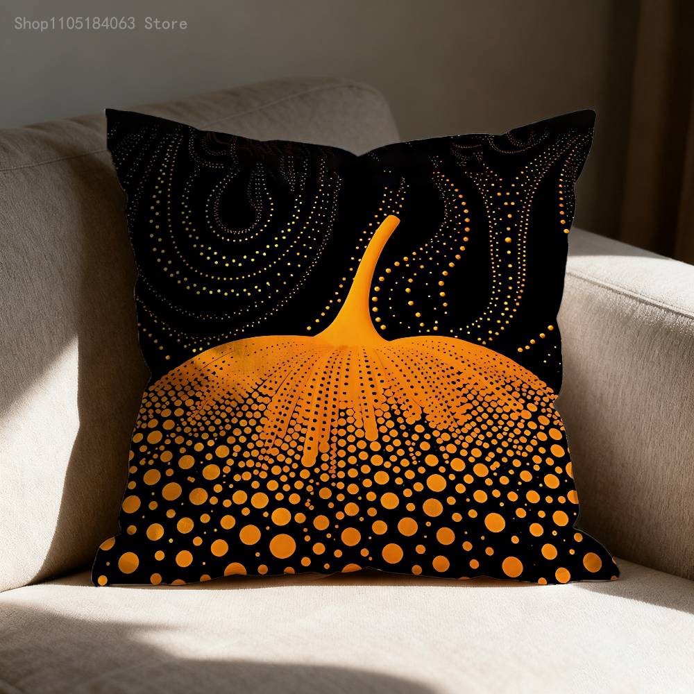 Art Y-Yayoi Pumpkin Polka Pillow Case For Sofa Decor Car Office Room Printing Cushion Cover Decorations and Protector
