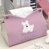 LIEI Roze Kleine Witte Hond Tissuebox