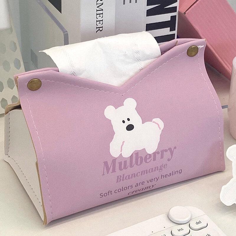 LIEI Roze Kleine Witte Hond Tissuebox