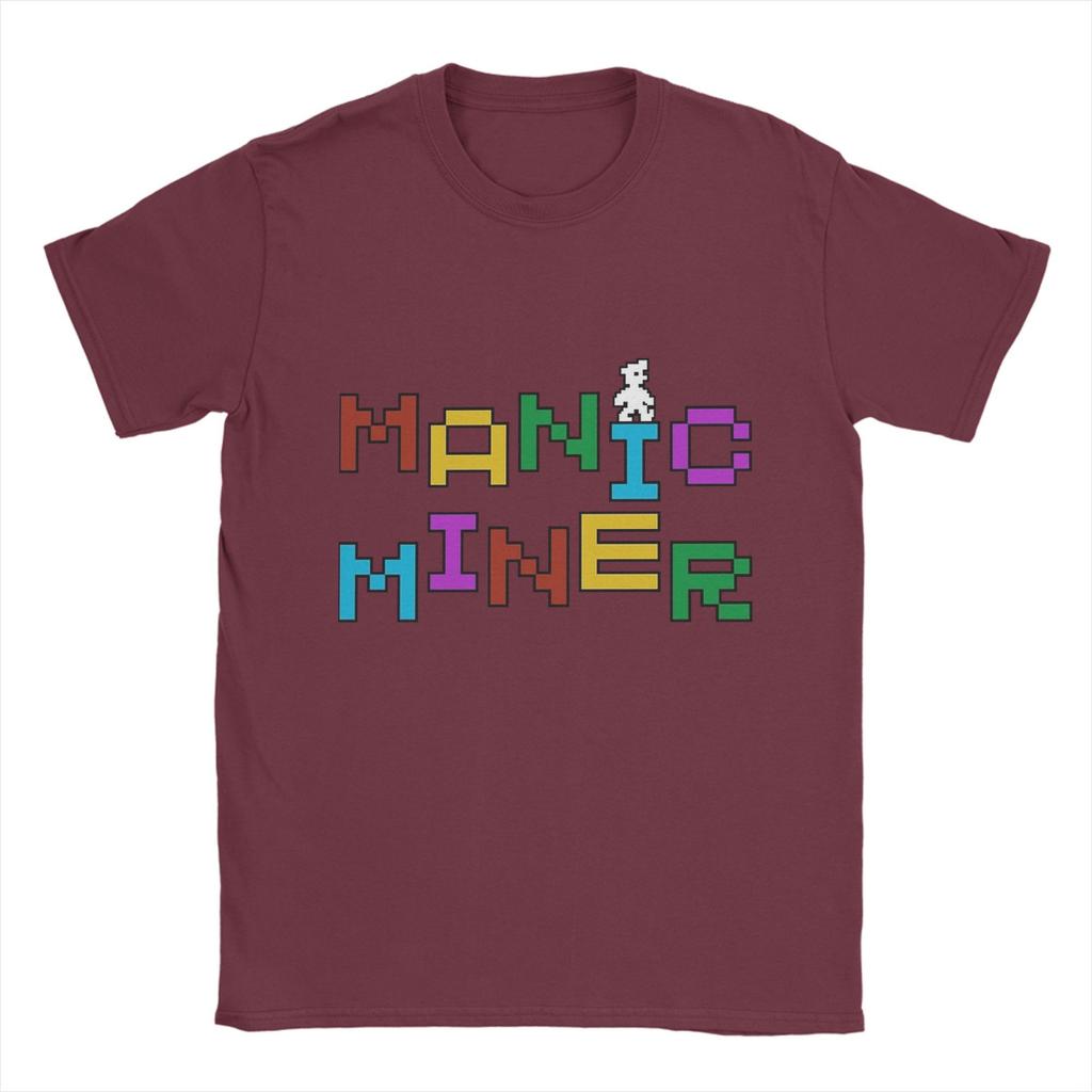 Manic Miner   T Shirt Summer  Retro Game  Hip Hop T-Shirts Man Pure Cotton Crew Neck Plus Size  Clothing Short Sleeve Basic Tops