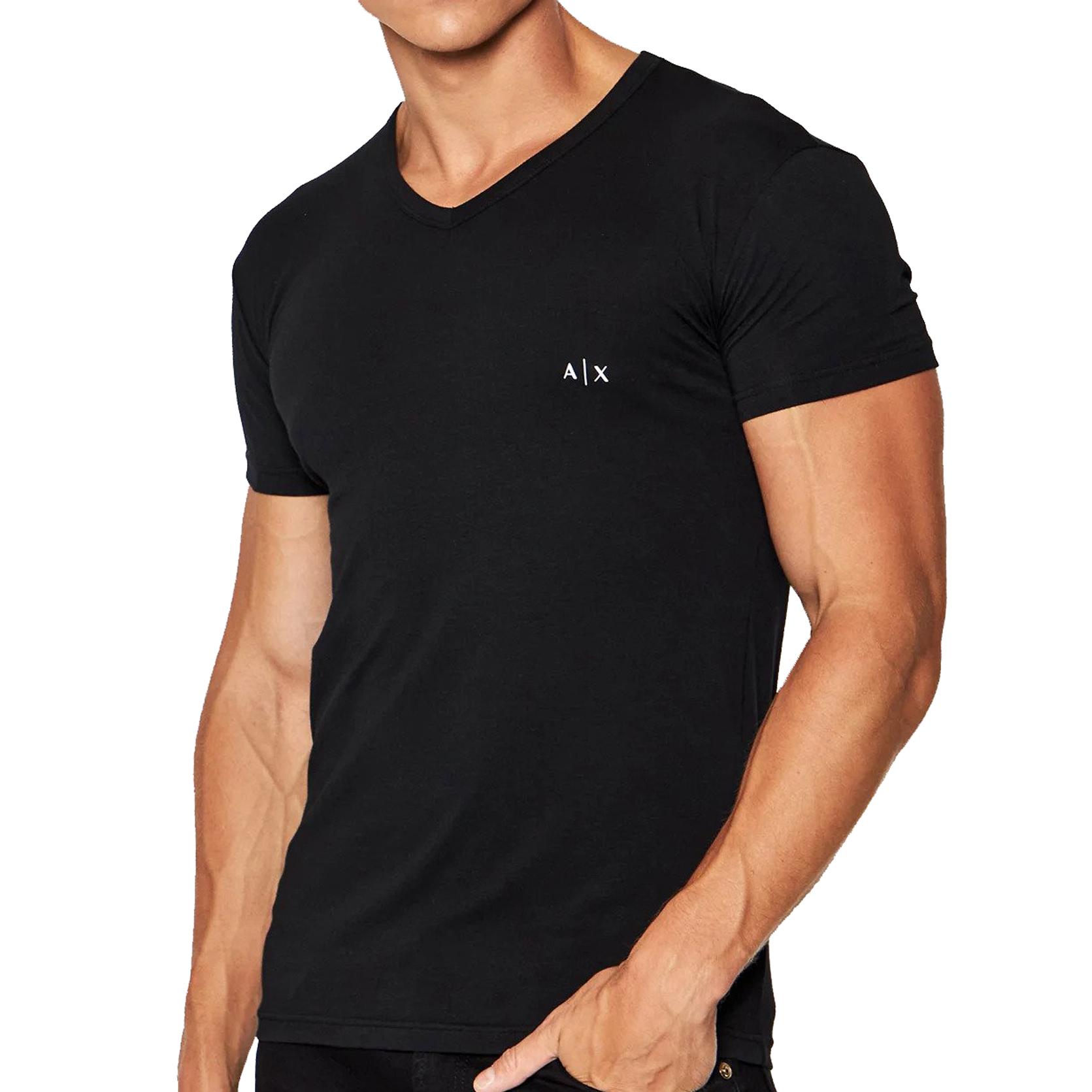 SuperMerchantEU Armani Exchange t-shirt heren zwart v-hals 956004-CC282-07320 M