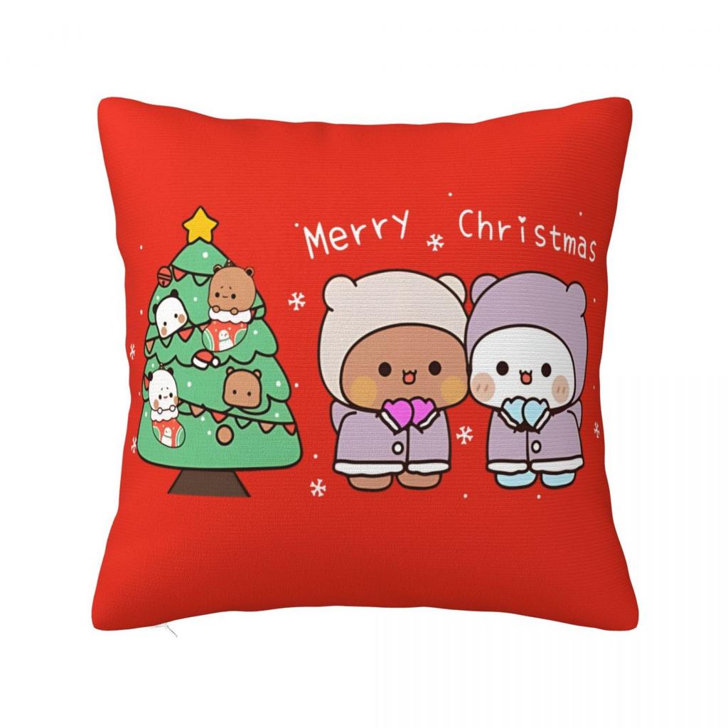 Dudu Bubu Pillow Case Merry Christmas Retro Trendy Pillow Cover Square Graphic Cushion Cover Pillowcases For Home Decoration