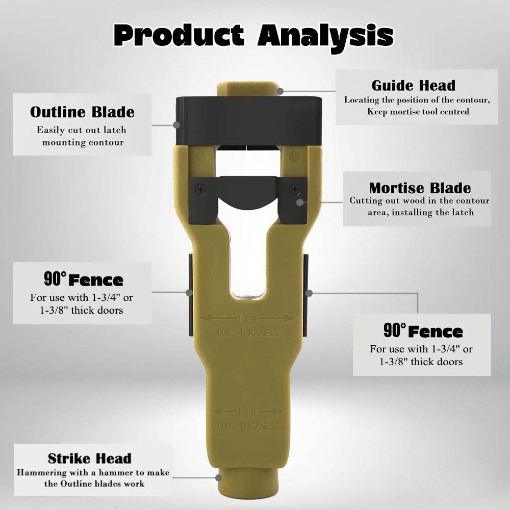 Door Latch Tenon Groove Tool Installation Kit