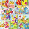 4/8/12pcs Cartoon Diamond Crystal Mosaic Sticker Painting Hanmade DIY Color Diamond Painting Paper Creative DIY Art Kits