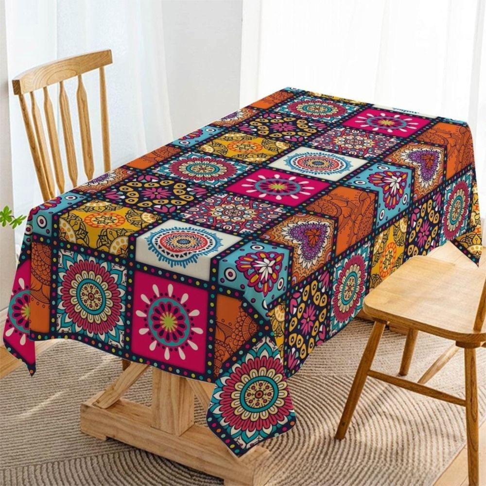 

New Rectangular Bohemian Tablecloth Bohemian Cycle Mandala Cover Home Decoration Colorful Cloths Festival 70x40cm