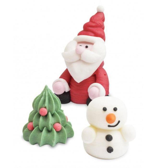 Décorations en sucre en relief 3D - Noël