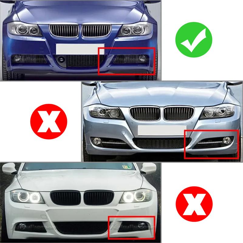 For BMW 3 Series E90 E91 M-Tech 320i 330i 2005-2008 Front Bumper Splitter Lip 1Pair Car Front Bumper Spoiler Kit Fog Lamp Cover