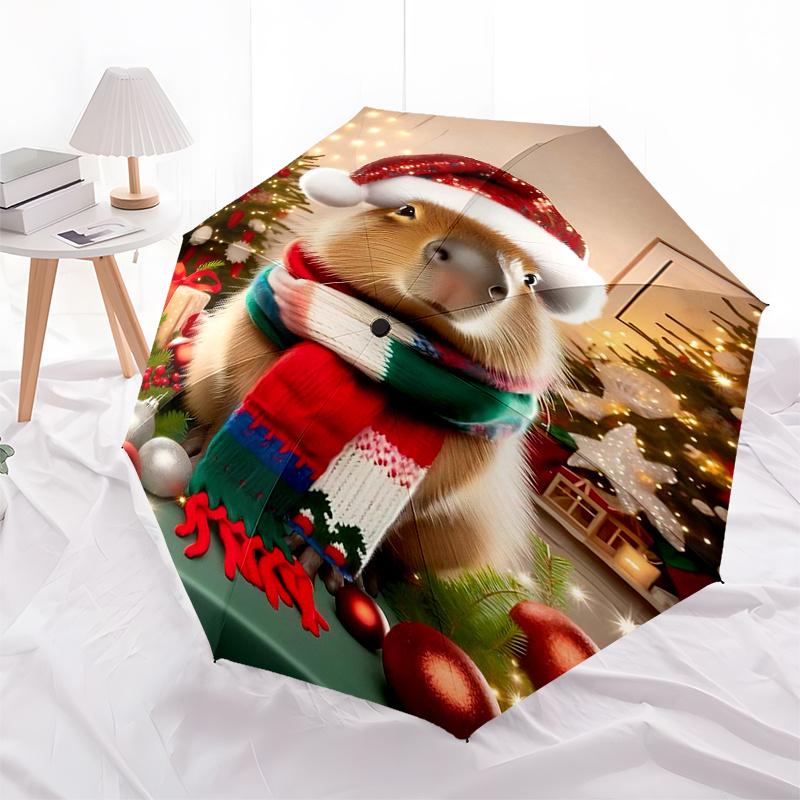 Capybara Themed Travel Umbrella 8 Ribs Automatic Opening and Closing,Portable Folding Design,Compact and Stylish Umbrella Suitable for Out