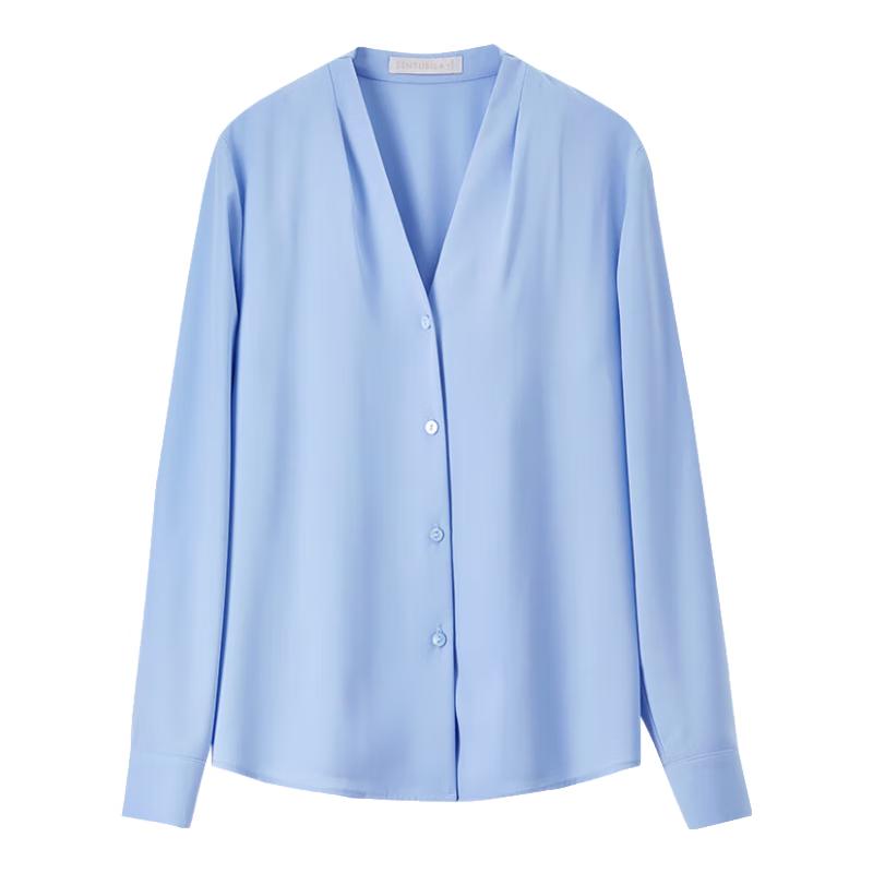 Women's V-Neck Chiffon Long Sleeve Blouse
