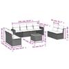 VidaXL Salon de Jardin avec Coussins 9 pcs, Canapés de Patio, Ensemble de Meubles, Mobilier de Terrasse Exterieur, Gris 3256418