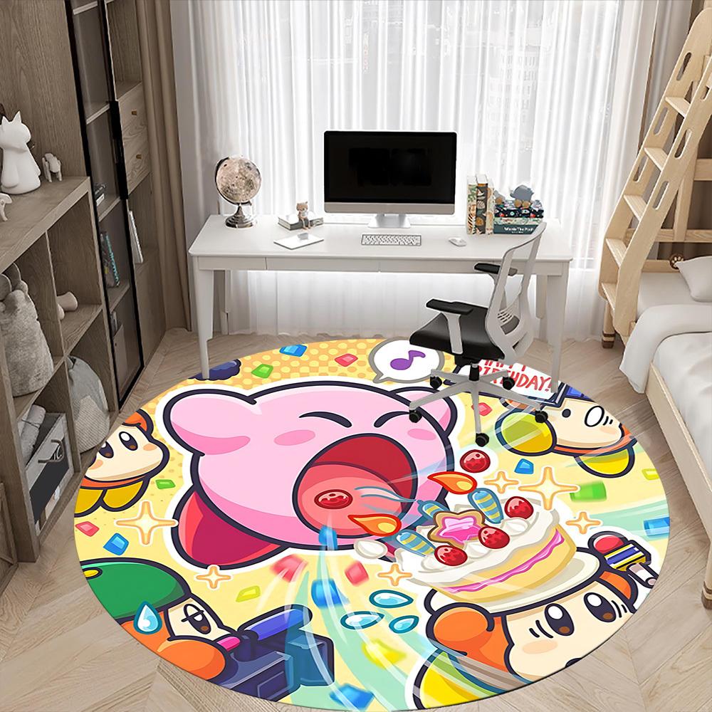 1pz Tappeto Rotondo da Ufficio Kirby, Arredamento per Camera da Letto Soggiorno Casa, Decorazione Stanza, Offic a1016191