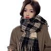 Retro Internet celebrity plaid scarf girls winter ins Korean version versatile warm long shawl dual-purpose student scarf