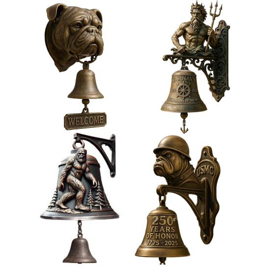 Animal Doorbell Vintage Dog Welcome Bell Wall Mounted Sasquatch Door Bell for Front Door Porch Home Entrance Decoration