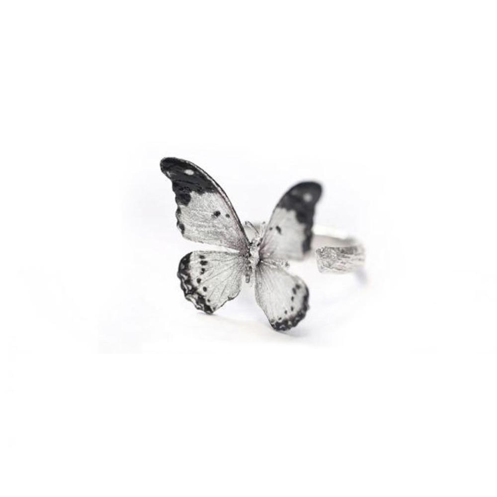 Vintage Dreamlike Butterfly Ring Shiny Opening Ring Stackable Realistic Butterfly Ring  Women Men