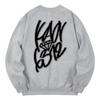 KAN6312 Kmg0088 Graffiti Fleece-Lined Sweatshirt - Gray
