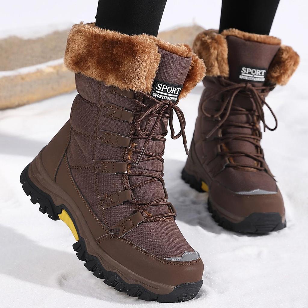Women's Fleece-Lined High-Top Snow Boots - Warm, Thick, Plus Size Cotton Short Boots for Autumn/Winter Fashion