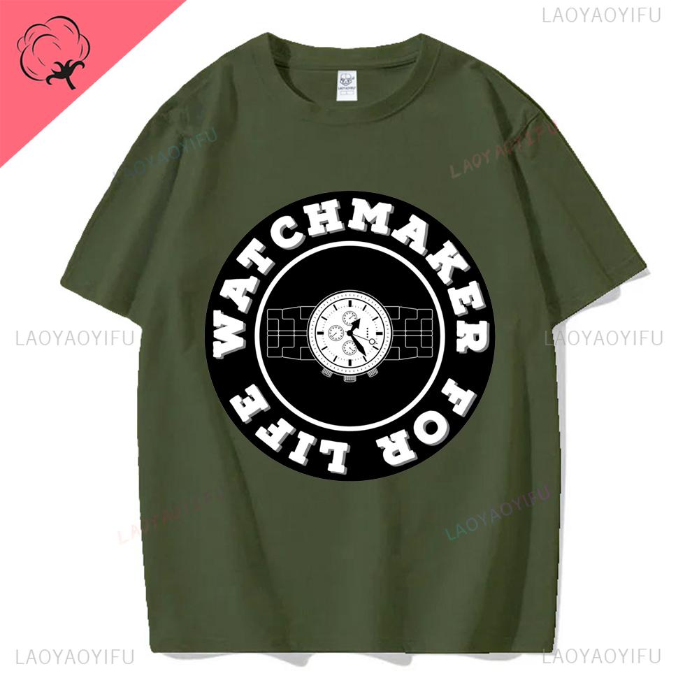 Watchmaker for Life Watch Collector Clockmaker Graphic Printed Tshirt Streetwear Casual Fashion Cotton Unisex Tshirt Y2K Unisex Tee