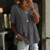 Womens Spring Tops Loose Fit Short Sleeve Summer Shirts for Women Casual Ruffle Hem Womens Summer Shirts 2026