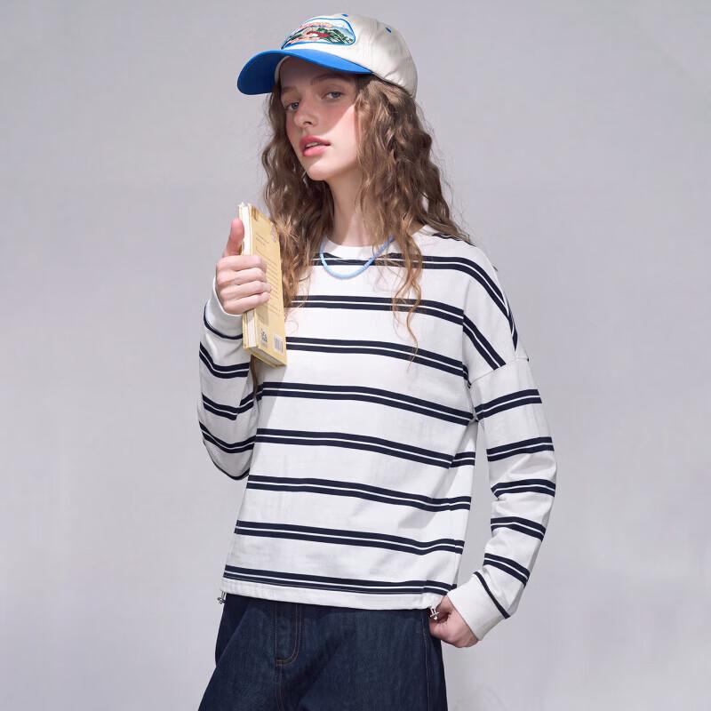 Women's Retro Striped Long-Sleeve Casual T-Shirt