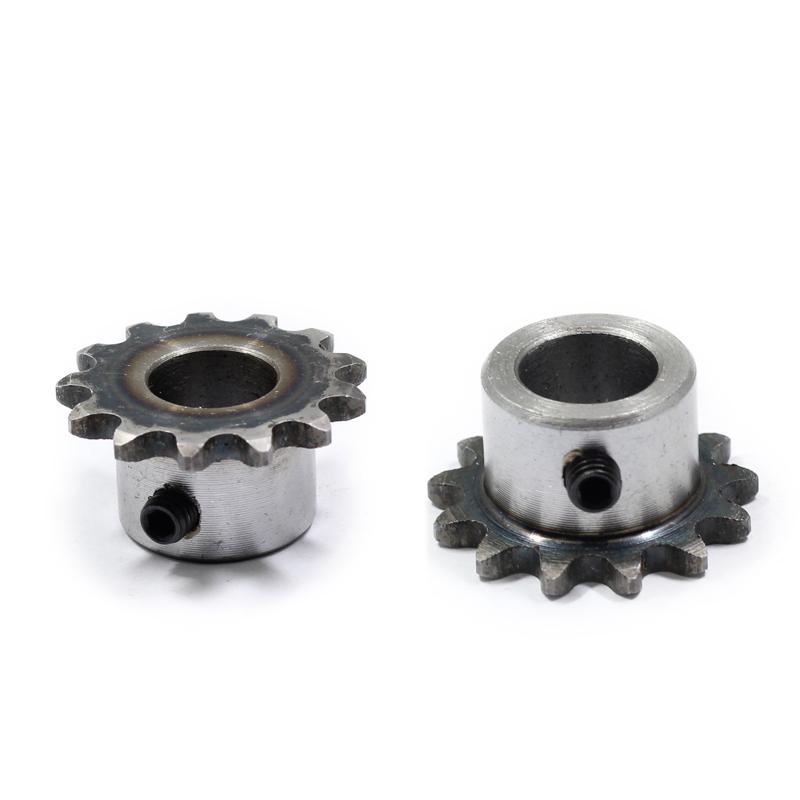 2PCS Sprocket 04C Sprocket 34Teeth Hole 8/10/12mm Screw Hole M5 45#Steel 04C Table Wheel Finished Hole Sprocket