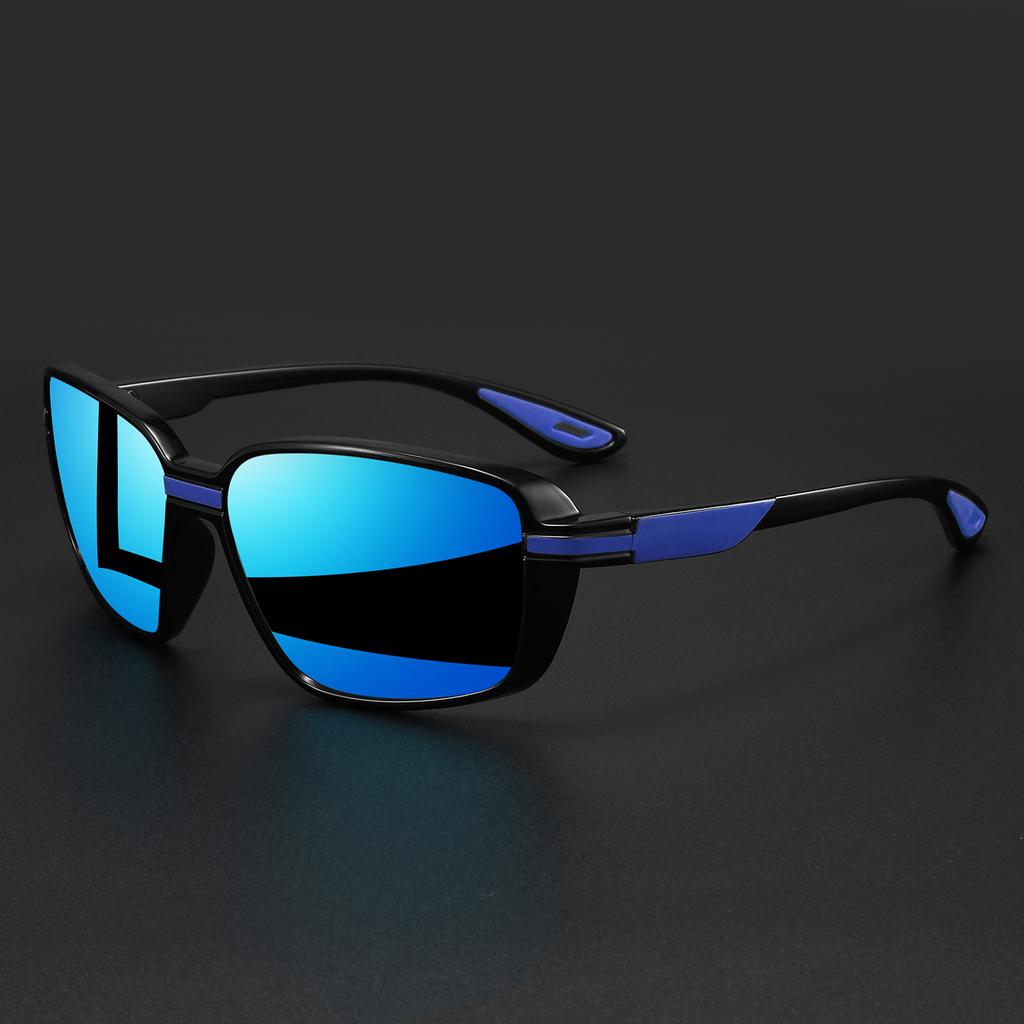 Classic Square Retro Polarized Sports Sunglasses - Oversized Wraparound Frame, UV400 for Fishing, Running, Hiking & Travel