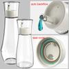 Glass Oil Dispenser with 304 Stainless Steel Spout No Drip Dust Proof Cover for Soy Sauce Vinegar Sesame Oil Kitchen