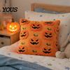 Cozy Bedroom Cushion Cover Ghost Pumpkin Cover, Halloween Throw Pillow Cute Gift Ideas Embroidered Case, Soft Plush Pillowcase for Couch Sofa Holiday