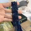 5 String, Blue Plated Glass Seed Beads 2mm/3mm, 38cm Strand, Dainty Loose Beads for DIY Minimalist Y2K Bracelet Layering Necklace Jewelry Making