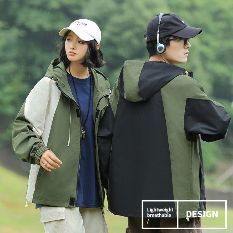 New Assault Suit Men Women Outdoor Sports Hiking Jackets Windproof Waterproof Hooded Jacket Couple Contrast Color Coat