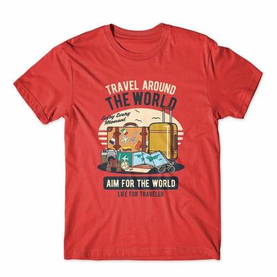 Travel Around The World T-Shirt 100% Cotton Premium Tee NEW