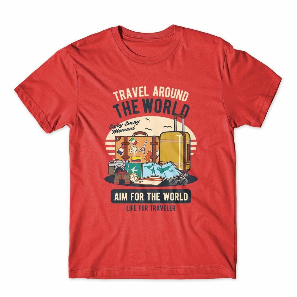 

Travel Around The World T-Shirt 100% Cotton Premium Tee NEW 3XL