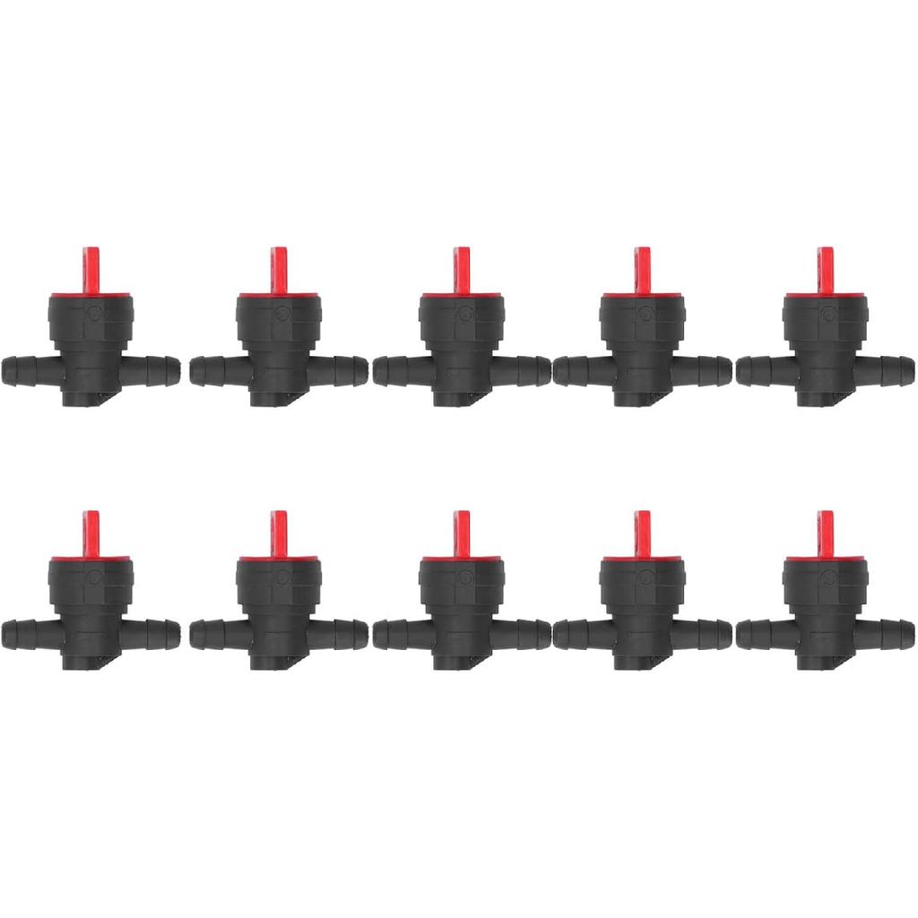 10Pcs Fuel Shut Off Valve, 1/4 Inline Fuel Cut Off Shut Off Valve Gas Fuel Small Engine On Off Fuel Switch Tap for 494768 5091H 5091K 697947 Lawn