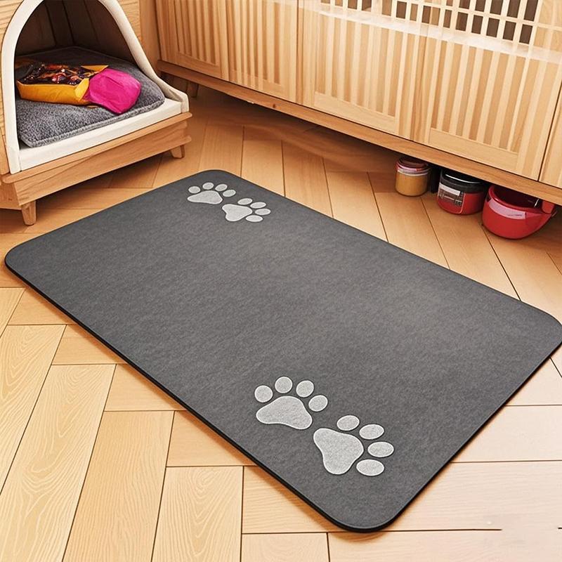 Diatomaceous Mud Absorbent Pet Placemat For Food And Water Bowl With Waterproof Quick-Dry Rubber Backing Non-Slip Home Pet Mat