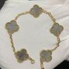 Nuova Versione Bracciale Quadrifoglio Cinque Fiori Agata Rossa Naturale Madreperla Bianca Bracciale da Donna Bracciale Laser