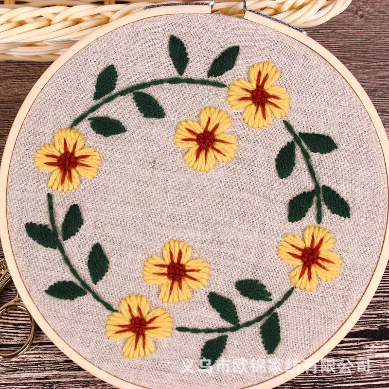 Daisy Small Fresh Handmade Diy Fabric Novice European Embroidery Flower Material Package Kit Needle And Thread Set Life