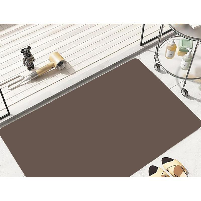 Simple Solid Color Mat Bathroom Toilet Wear-resistant Mat Toilet Slip-resistant Moisture-wicking Mat Shower Room Door Mat